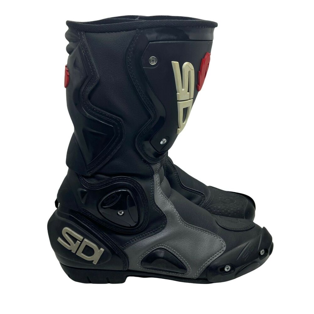 Sidi Womens Black Leather Mid Calf Block Heel Italy Racing Boots US 8.5-9 EUR 41